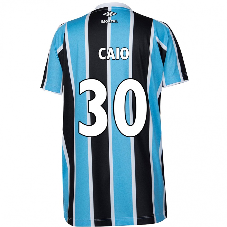 Niño Fútbol Camiseta Rodrigo Caio #30 Azul Negro Blanco 1ª Equipación 2024/25 Perú