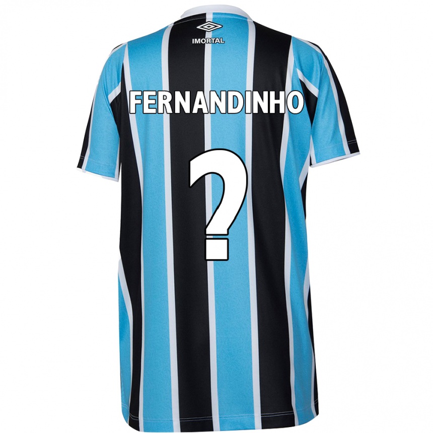 Niño Fútbol Camiseta Fernandinho #0 Azul Negro Blanco 1ª Equipación 2024/25 Perú