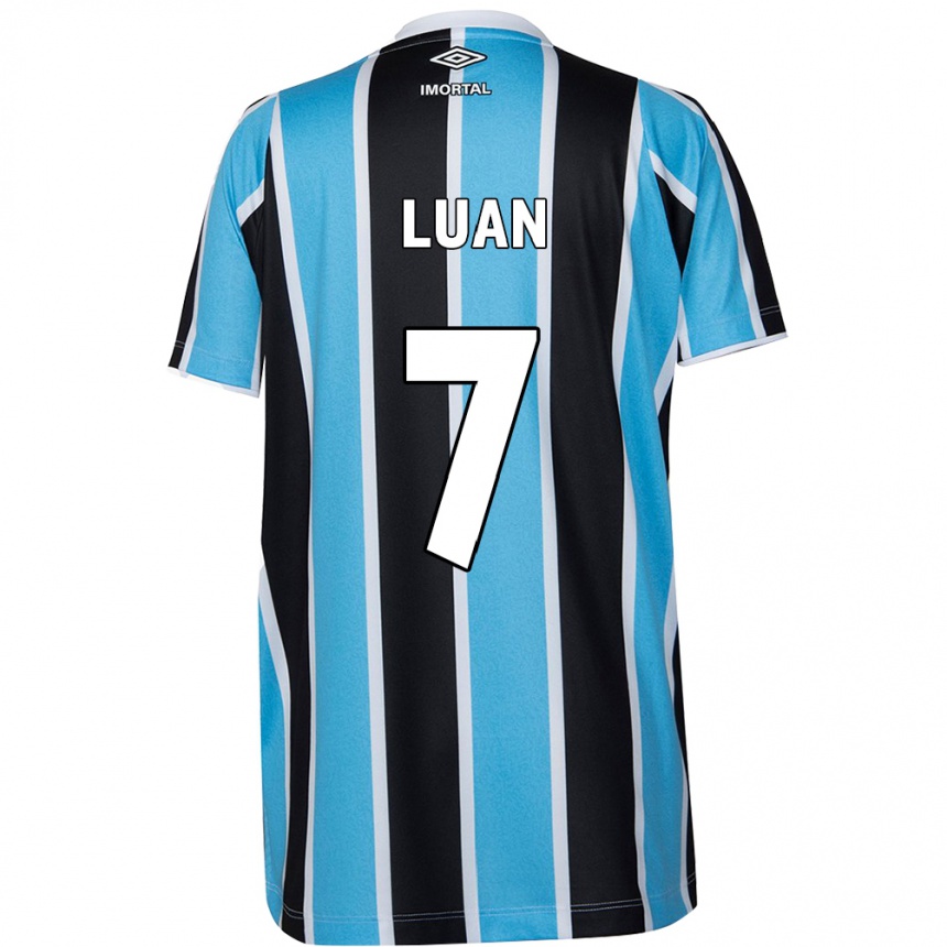 Niño Fútbol Camiseta Luan #7 Azul Negro Blanco 1ª Equipación 2024/25 Perú