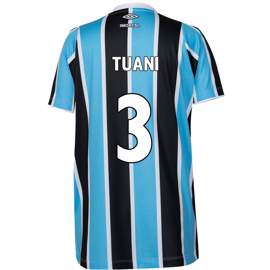 Niño Fútbol Camiseta Tuani #3 Azul Negro Blanco 1ª Equipación 2024/25 Perú