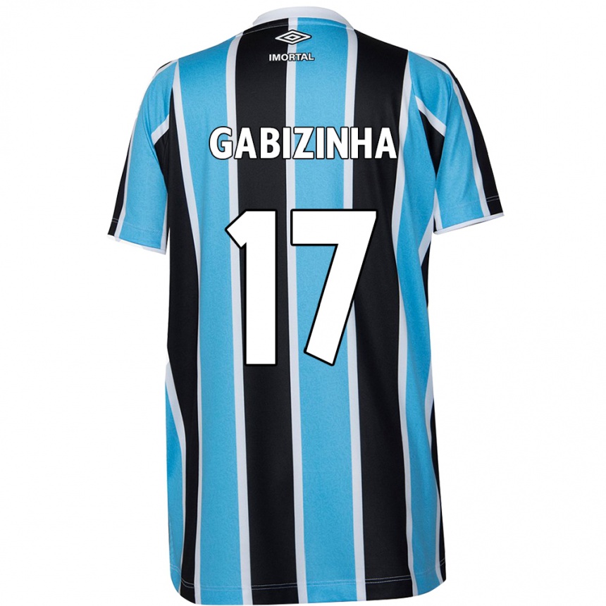 Niño Fútbol Camiseta Gabizinha #17 Azul Negro Blanco 1ª Equipación 2024/25 Perú