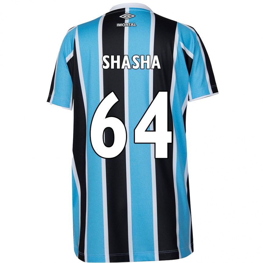 Niño Fútbol Camiseta Shashá #64 Azul Negro Blanco 1ª Equipación 2024/25 Perú