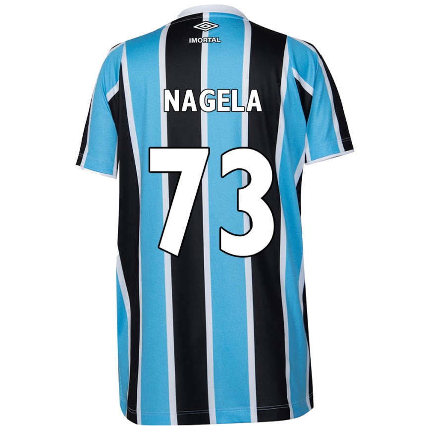 Niño Fútbol Camiseta Nágela #73 Azul Negro Blanco 1ª Equipación 2024/25 Perú