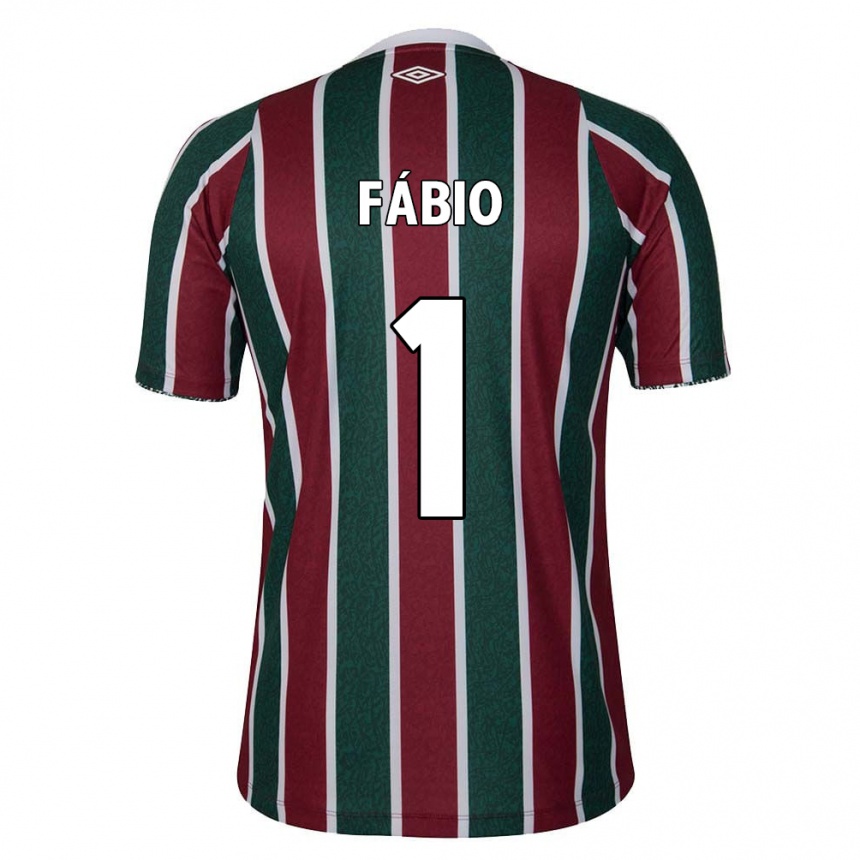 Niño Fútbol Camiseta Fábio #1 Verde Granate Blanco 1ª Equipación 2024/25 Perú