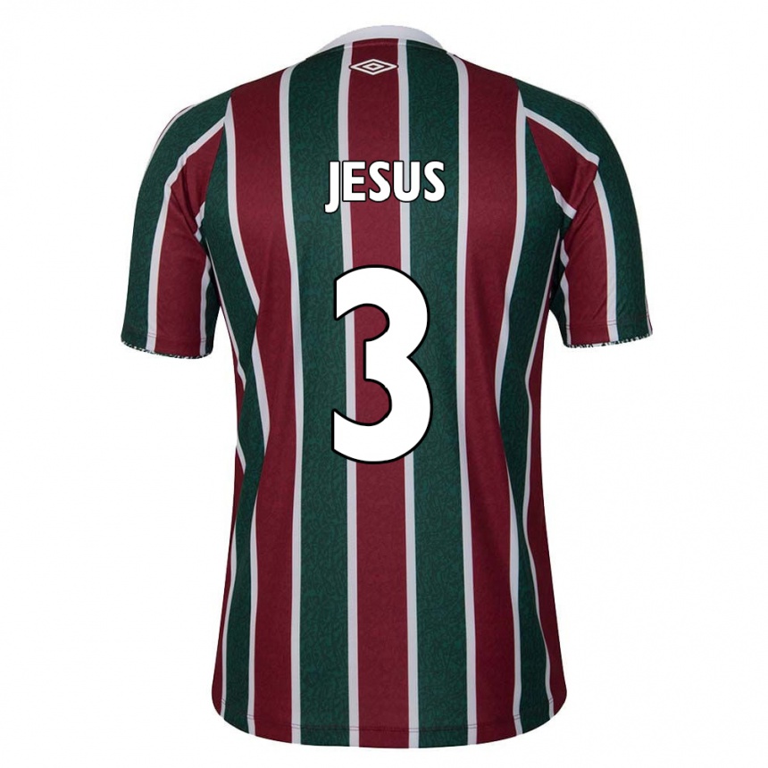 Niño Fútbol Camiseta Alexandre Jesus #3 Verde Granate Blanco 1ª Equipación 2024/25 Perú