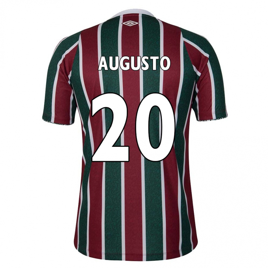 Niño Fútbol Camiseta Renato Augusto #20 Verde Granate Blanco 1ª Equipación 2024/25 Perú