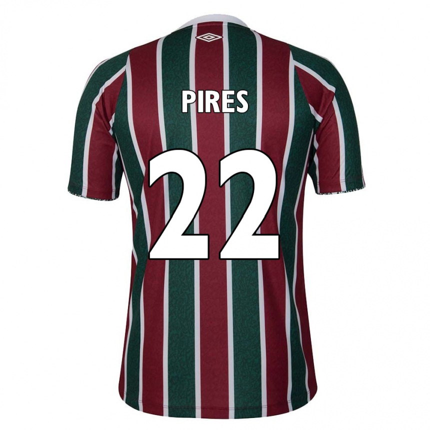 Niño Fútbol Camiseta Gabriel Pires #22 Verde Granate Blanco 1ª Equipación 2024/25 Perú