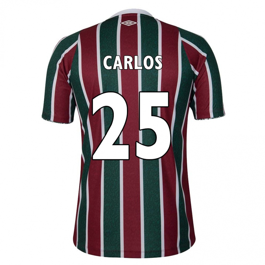 Niño Fútbol Camiseta Antônio Carlos #25 Verde Granate Blanco 1ª Equipación 2024/25 Perú