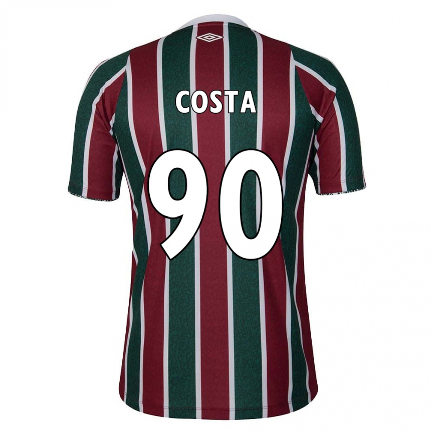 Niño Fútbol Camiseta Douglas Costa #90 Verde Granate Blanco 1ª Equipación 2024/25 Perú