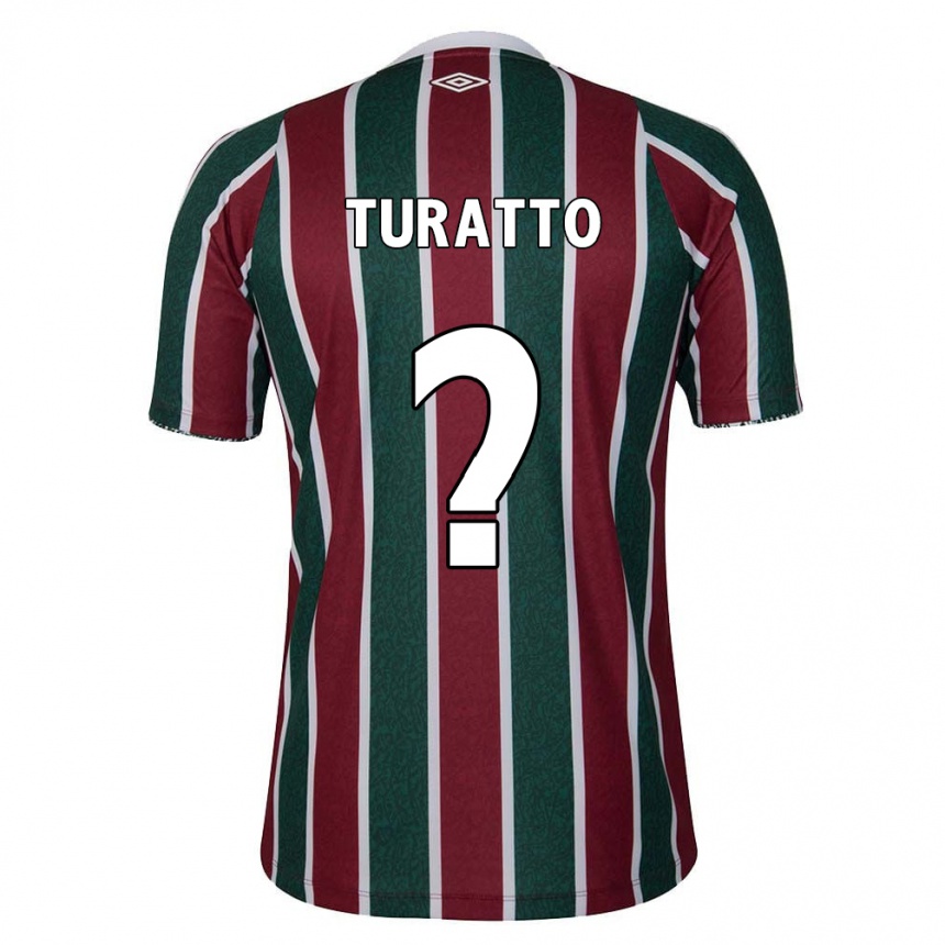 Niño Fútbol Camiseta Luiz Turatto #0 Verde Granate Blanco 1ª Equipación 2024/25 Perú