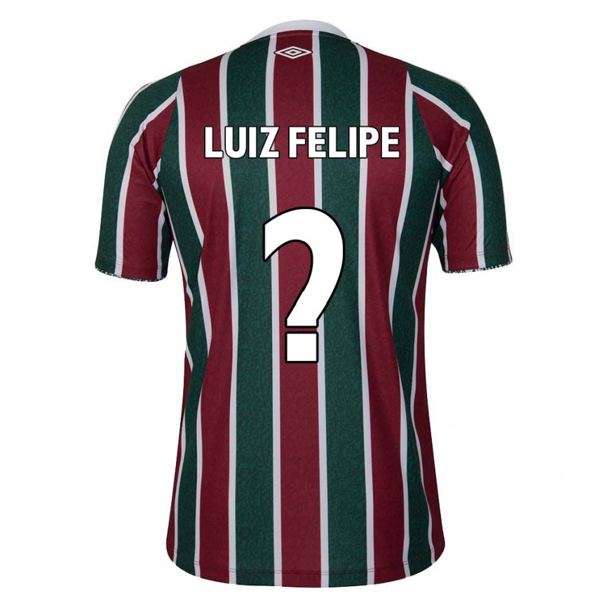 Niño Fútbol Camiseta Luiz Felipe #0 Verde Granate Blanco 1ª Equipación 2024/25 Perú