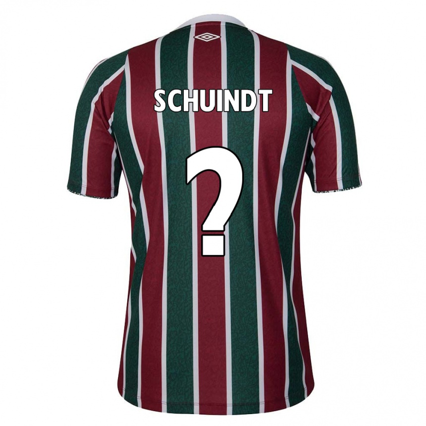 Niño Fútbol Camiseta Davi Schuindt #0 Verde Granate Blanco 1ª Equipación 2024/25 Perú