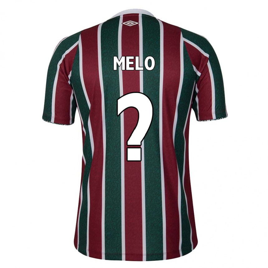 Niño Fútbol Camiseta Davi Melo #0 Verde Granate Blanco 1ª Equipación 2024/25 Perú