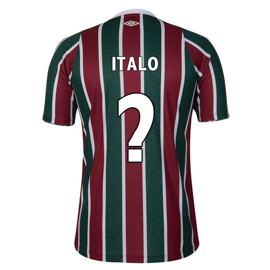 Niño Fútbol Camiseta Italo #0 Verde Granate Blanco 1ª Equipación 2024/25 Perú