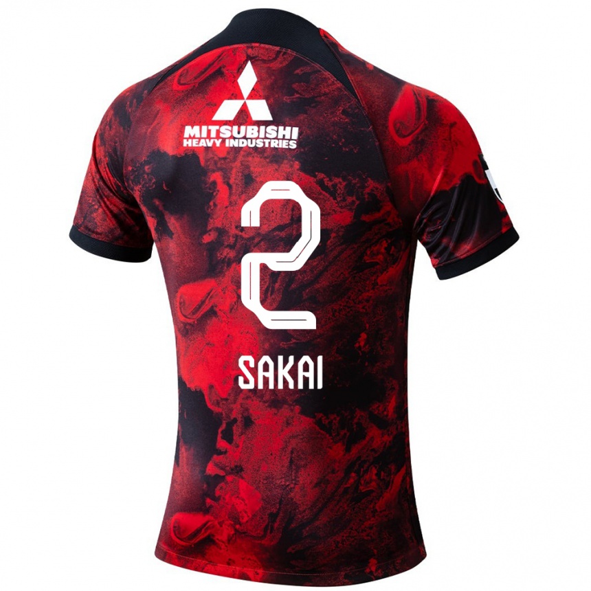 Niño Fútbol Camiseta Hiroki Sakai #2 Negro Rojo 1ª Equipación 2024/25 Perú