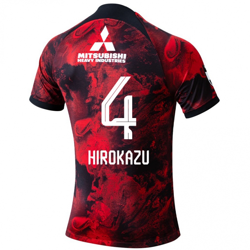 Niño Fútbol Camiseta Hirokazu Ishihara #4 Negro Rojo 1ª Equipación 2024/25 Perú