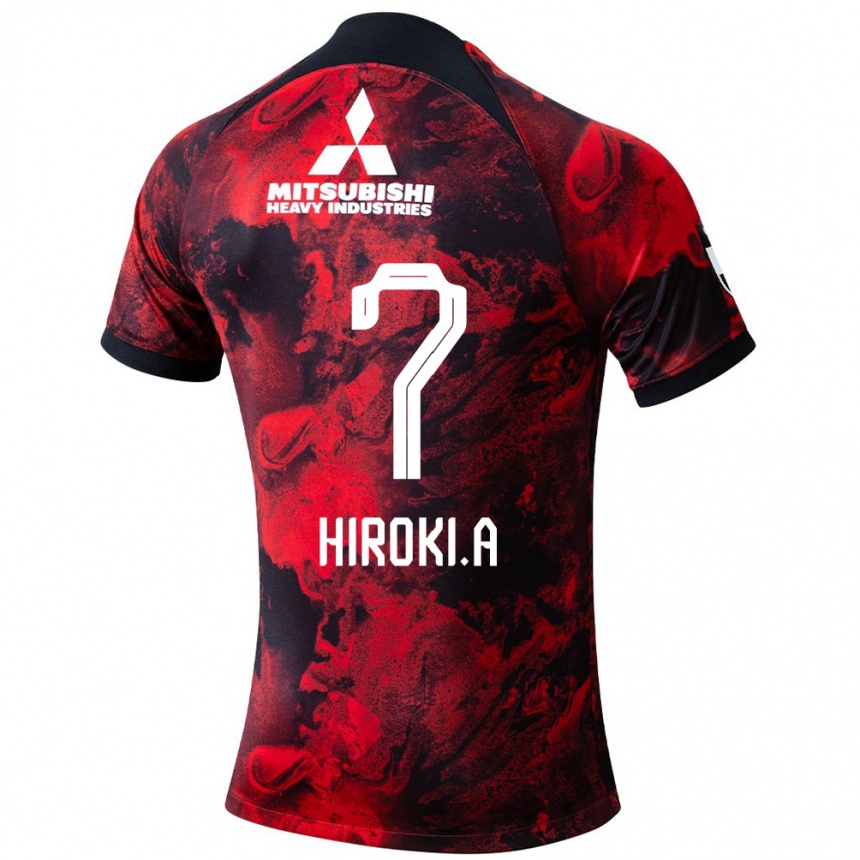 Niño Fútbol Camiseta Hiroki Abe #7 Negro Rojo 1ª Equipación 2024/25 Perú