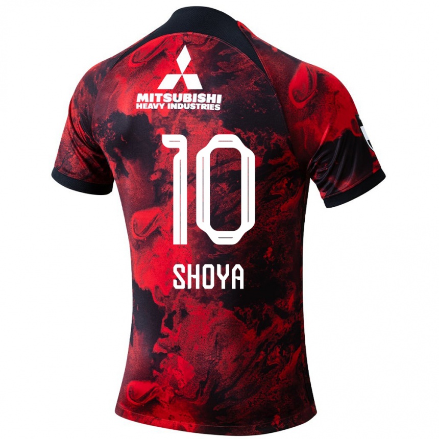 Niño Fútbol Camiseta Shoya Nakajima #10 Negro Rojo 1ª Equipación 2024/25 Perú