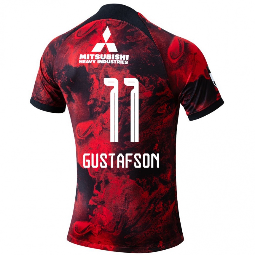 Niño Fútbol Camiseta Samuel Gustafson #11 Negro Rojo 1ª Equipación 2024/25 Perú