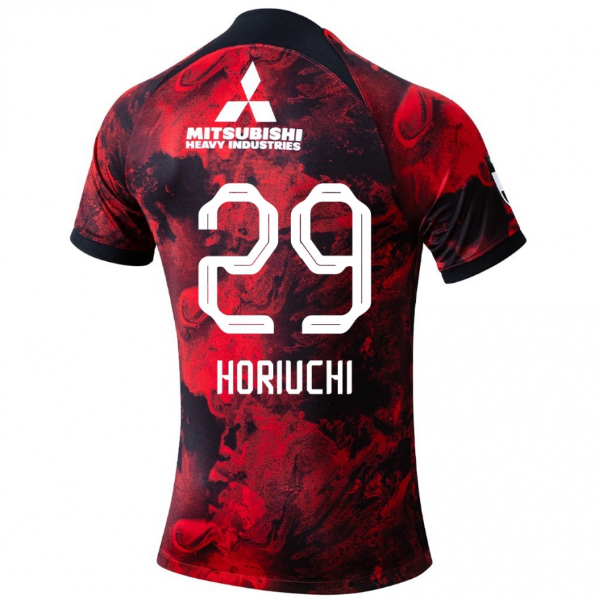 Niño Fútbol Camiseta Yota Horiuchi #29 Negro Rojo 1ª Equipación 2024/25 Perú