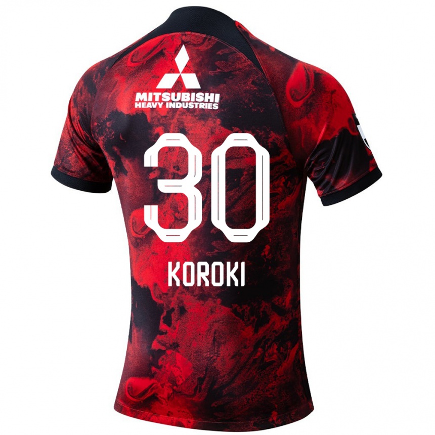 Niño Fútbol Camiseta Shinzo Koroki #30 Negro Rojo 1ª Equipación 2024/25 Perú