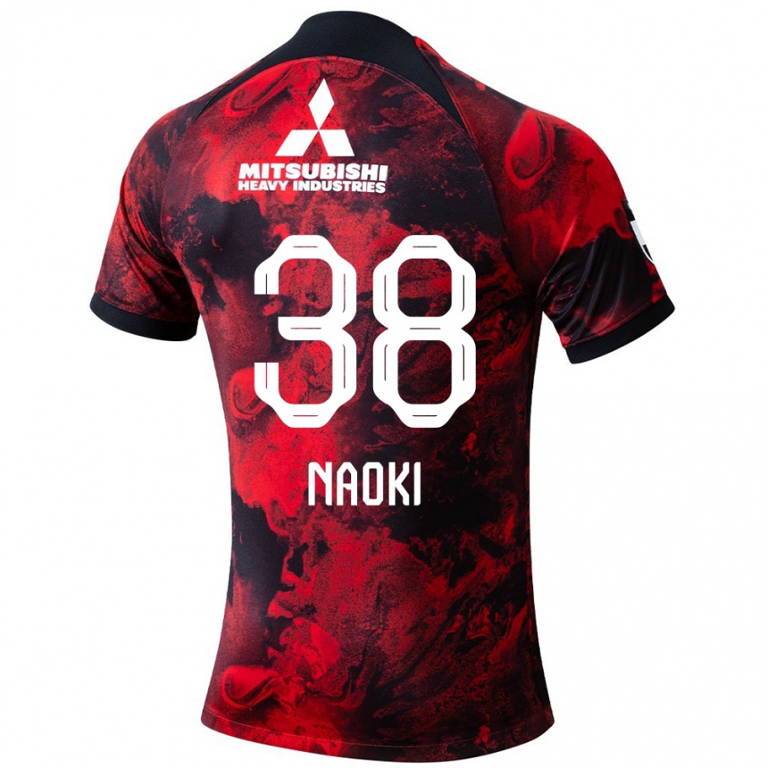 Niño Fútbol Camiseta Naoki Maeda #38 Negro Rojo 1ª Equipación 2024/25 Perú