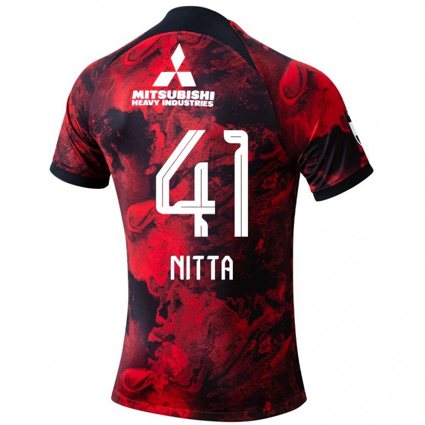 Niño Fútbol Camiseta Rio Nitta #41 Negro Rojo 1ª Equipación 2024/25 Perú