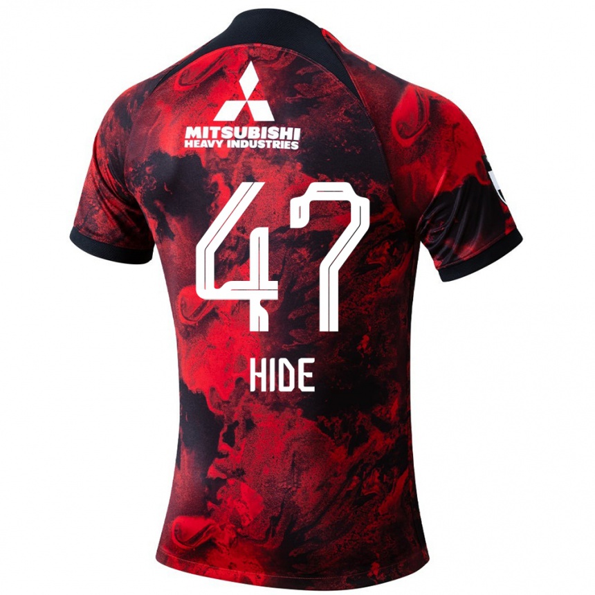 Niño Fútbol Camiseta Hidetoshi Takeda #47 Negro Rojo 1ª Equipación 2024/25 Perú