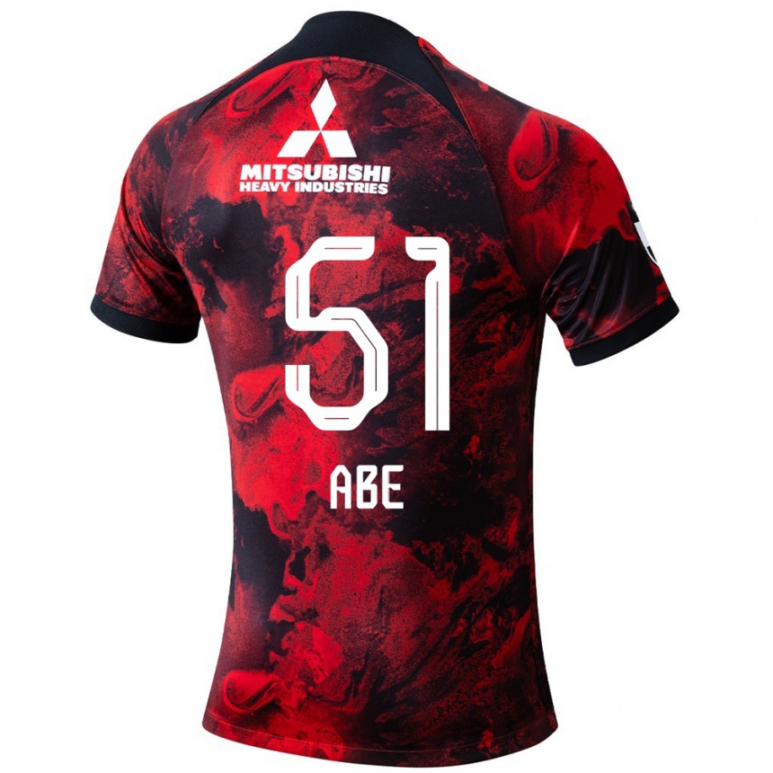 Niño Fútbol Camiseta Shintaro Abe #51 Negro Rojo 1ª Equipación 2024/25 Perú