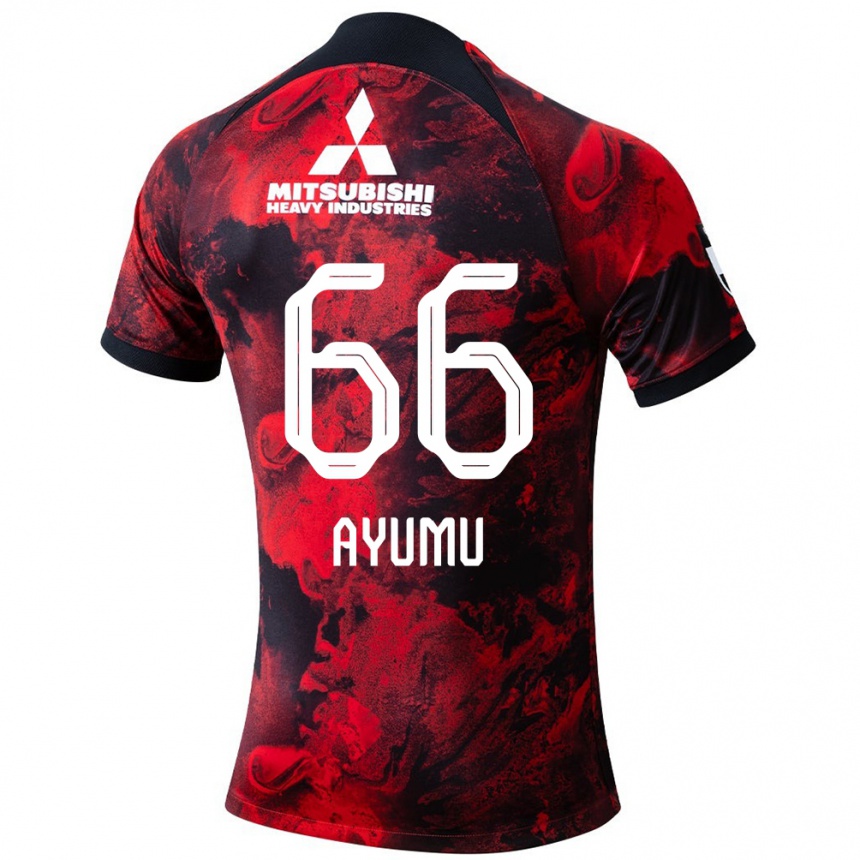 Niño Fútbol Camiseta Ayumu Ohata #66 Negro Rojo 1ª Equipación 2024/25 Perú