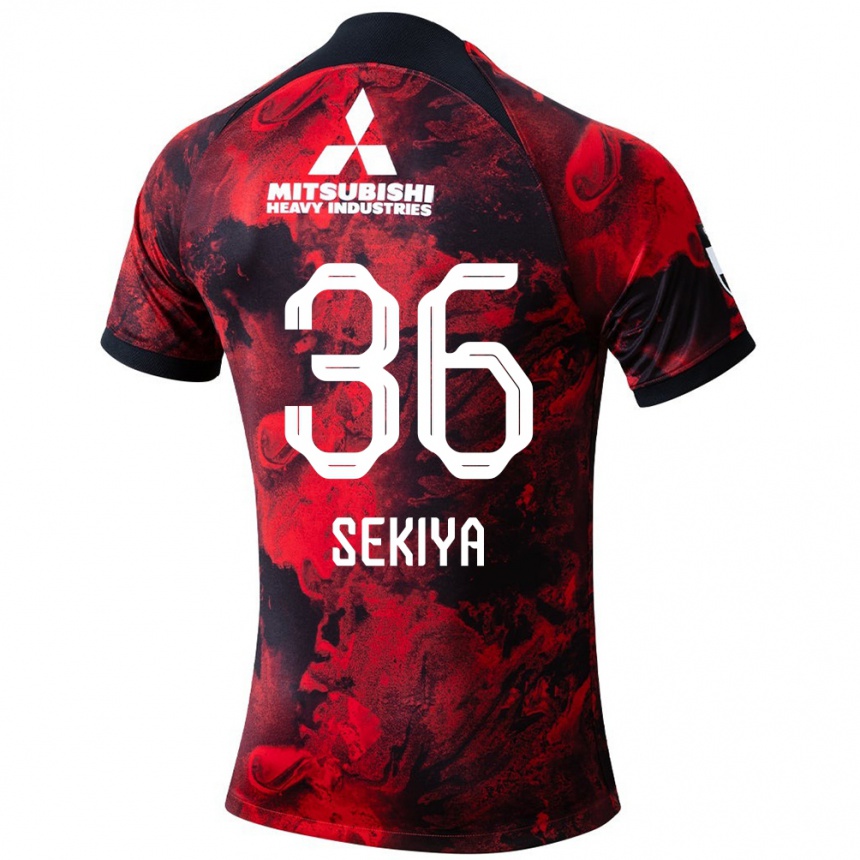 Niño Fútbol Camiseta Hikaru Sekiya #36 Negro Rojo 1ª Equipación 2024/25 Perú