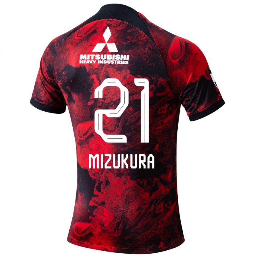 Niño Fútbol Camiseta Kei Mizukura #21 Negro Rojo 1ª Equipación 2024/25 Perú