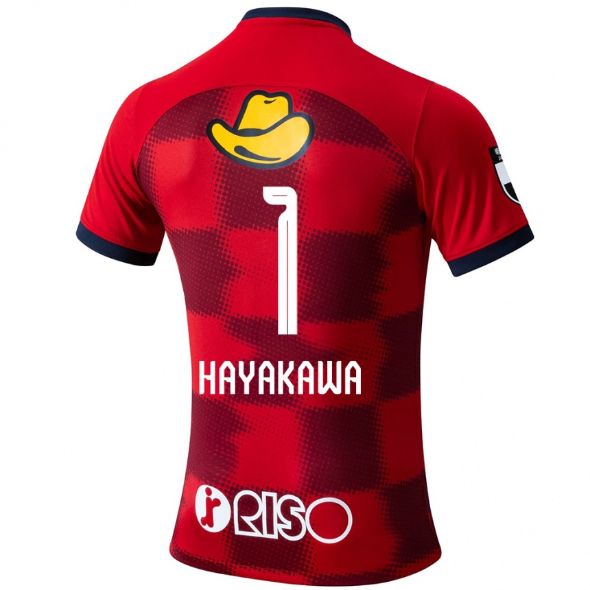 Niño Fútbol Camiseta Tomoki Hayakawa #1 Rojo Azul Blanco 1ª Equipación 2024/25 Perú