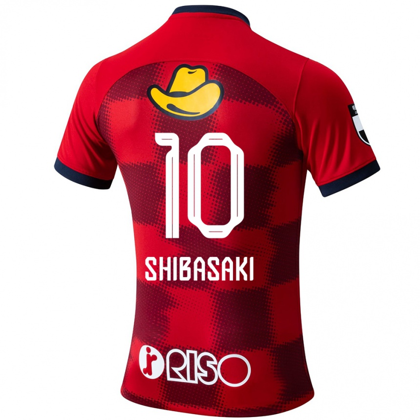 Niño Fútbol Camiseta Gaku Shibasaki #10 Rojo Azul Blanco 1ª Equipación 2024/25 Perú