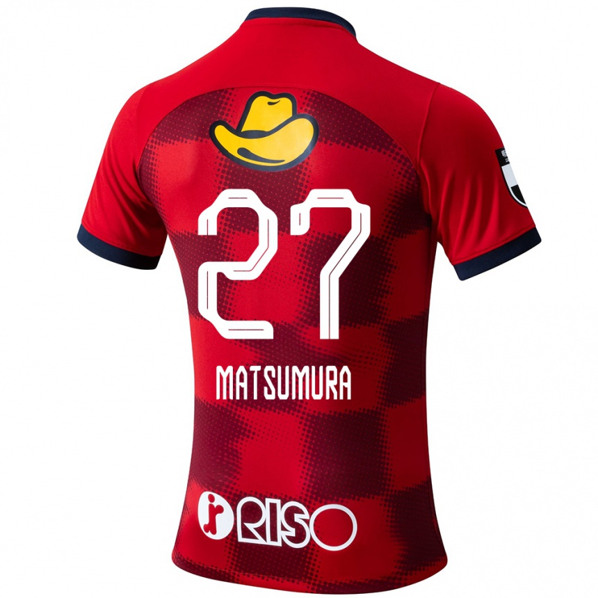 Niño Fútbol Camiseta Yuta Matsumura #27 Rojo Azul Blanco 1ª Equipación 2024/25 Perú