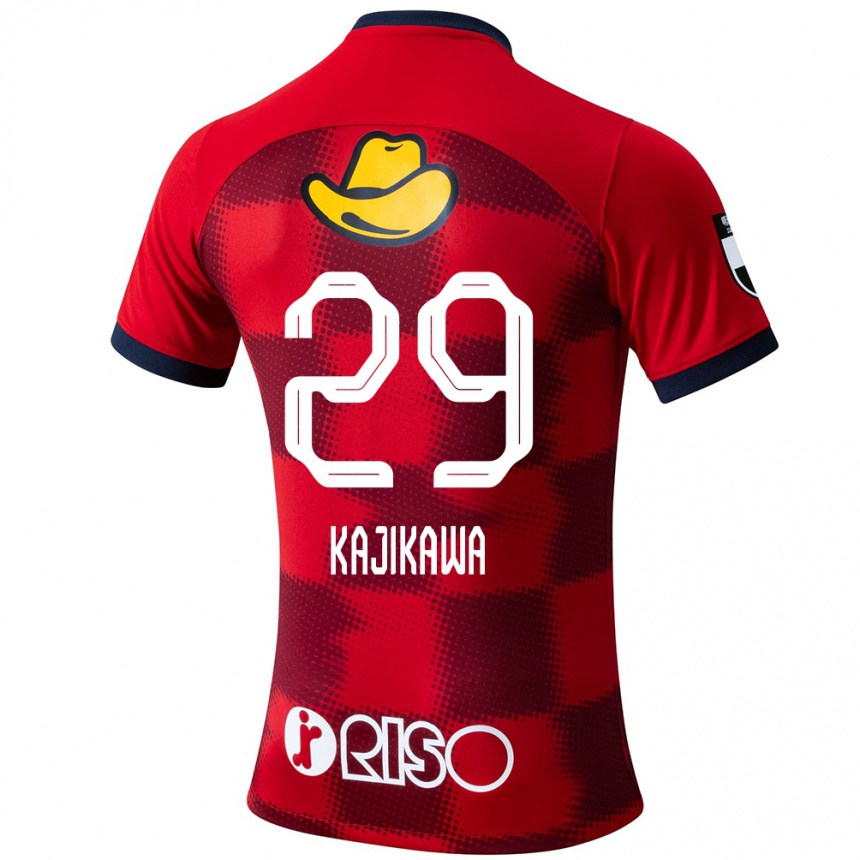 Niño Fútbol Camiseta Yuji Kajikawa #29 Rojo Azul Blanco 1ª Equipación 2024/25 Perú