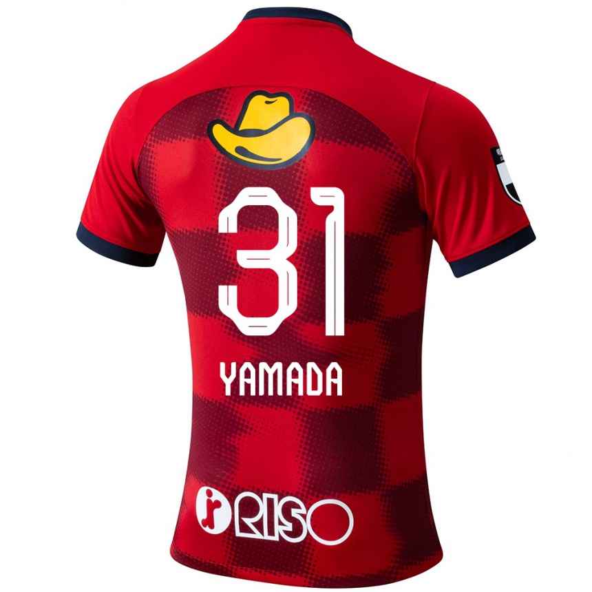 Niño Fútbol Camiseta Taiki Yamada #31 Rojo Azul Blanco 1ª Equipación 2024/25 Perú