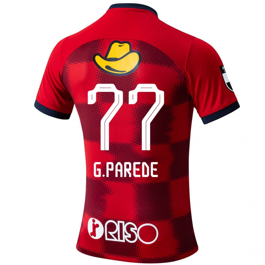 Niño Fútbol Camiseta Guilherme Parede #77 Rojo Azul Blanco 1ª Equipación 2024/25 Perú