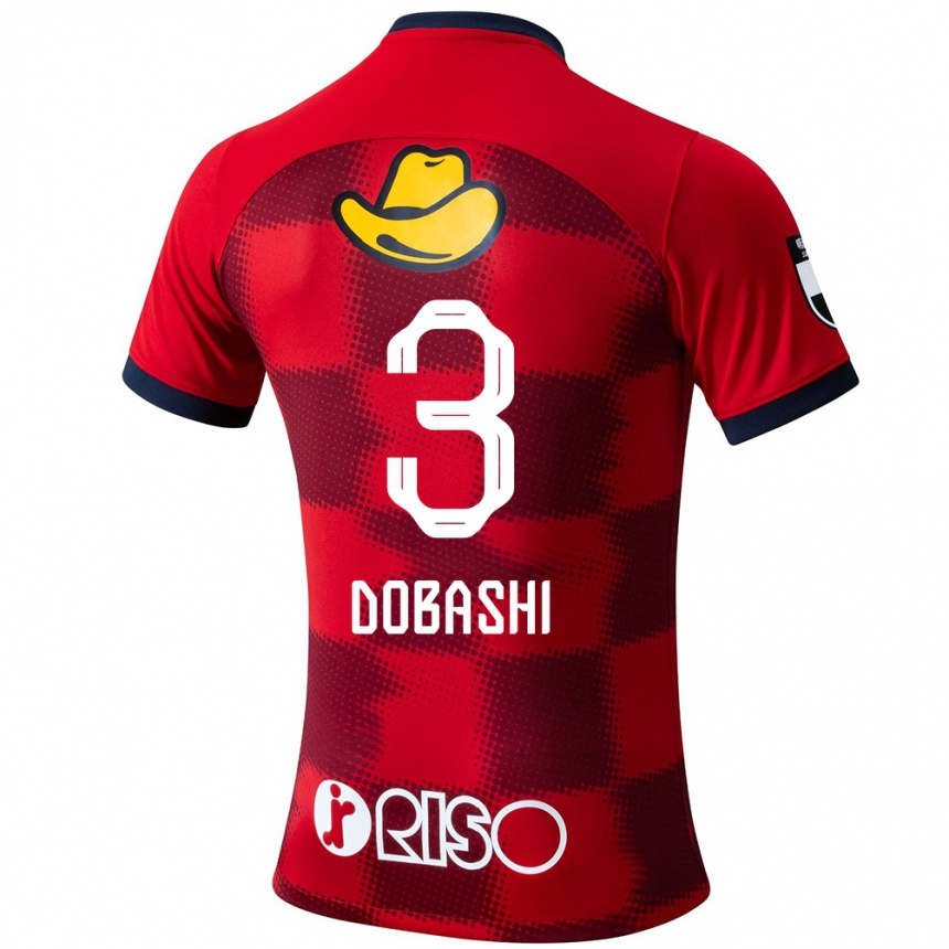 Niño Fútbol Camiseta Ryunosuke Dobashi #3 Rojo Azul Blanco 1ª Equipación 2024/25 Perú