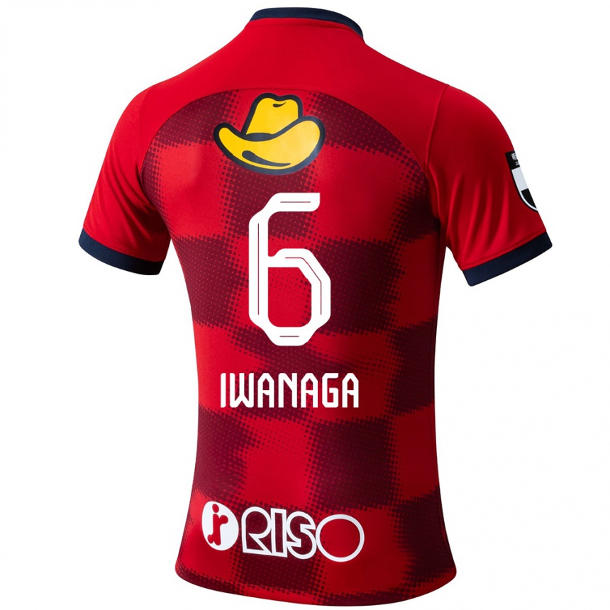 Niño Fútbol Camiseta Yoshiki Iwanaga #6 Rojo Azul Blanco 1ª Equipación 2024/25 Perú