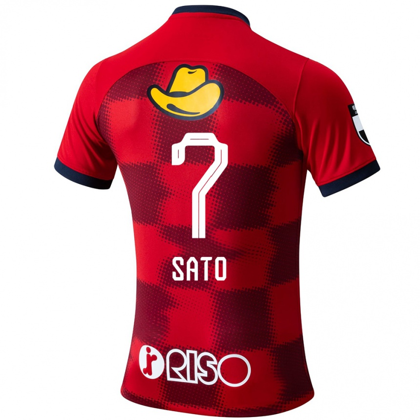 Niño Fútbol Camiseta Mihiro Sato #7 Rojo Azul Blanco 1ª Equipación 2024/25 Perú