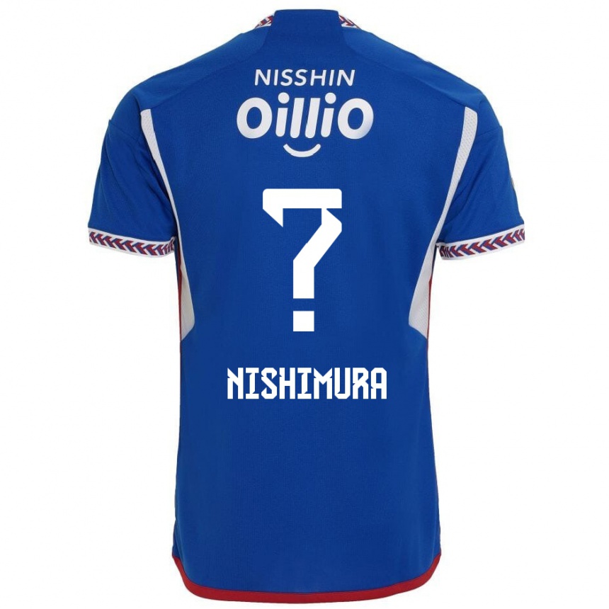 Niño Fútbol Camiseta Takuma Nishimura #0 Azul Blanco Rojo 1ª Equipación 2024/25 Perú