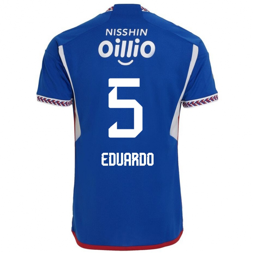 Niño Fútbol Camiseta Eduardo #5 Azul Blanco Rojo 1ª Equipación 2024/25 Perú