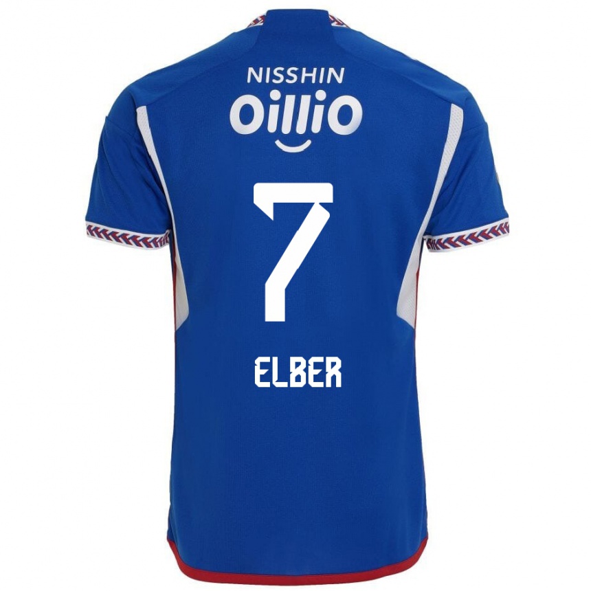 Niño Fútbol Camiseta Élber #7 Azul Blanco Rojo 1ª Equipación 2024/25 Perú