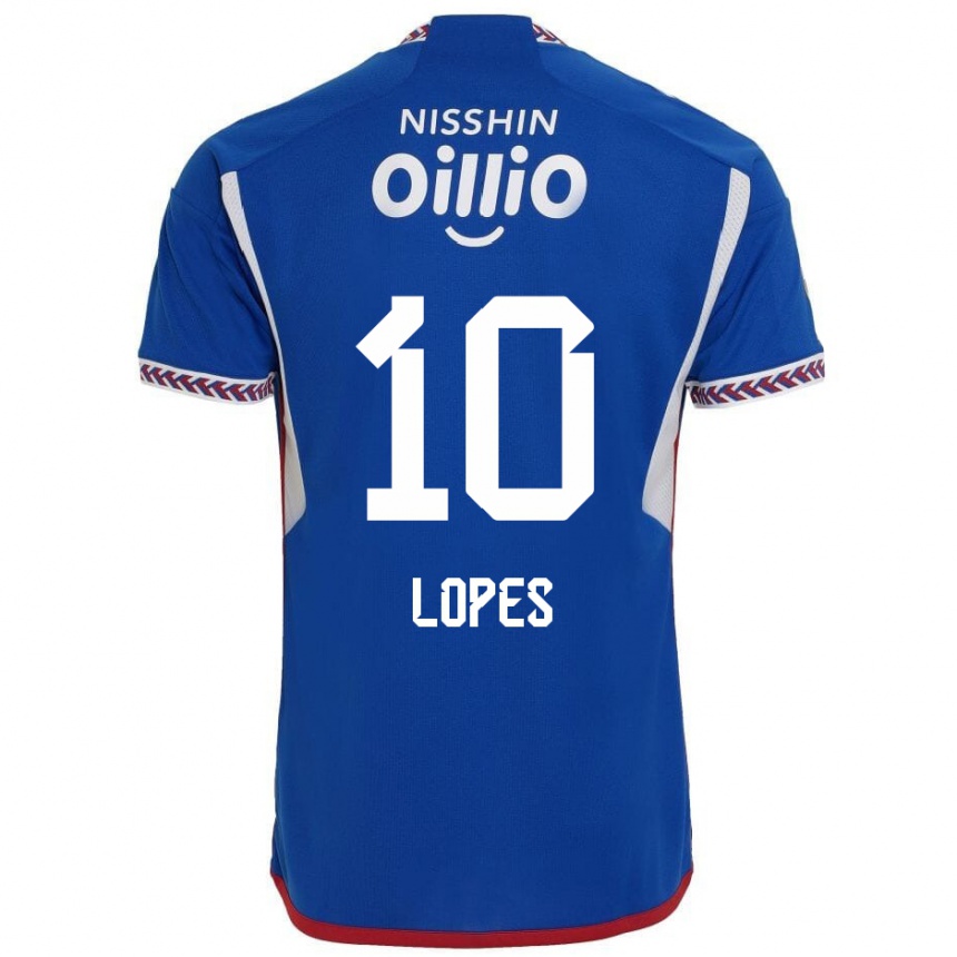 Niño Fútbol Camiseta Anderson Lopes #10 Azul Blanco Rojo 1ª Equipación 2024/25 Perú