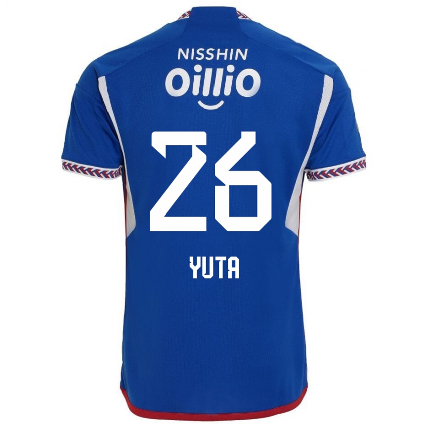 Niño Fútbol Camiseta Yuta Koike #26 Azul Blanco Rojo 1ª Equipación 2024/25 Perú