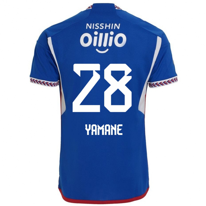 Niño Fútbol Camiseta Riku Yamane #28 Azul Blanco Rojo 1ª Equipación 2024/25 Perú