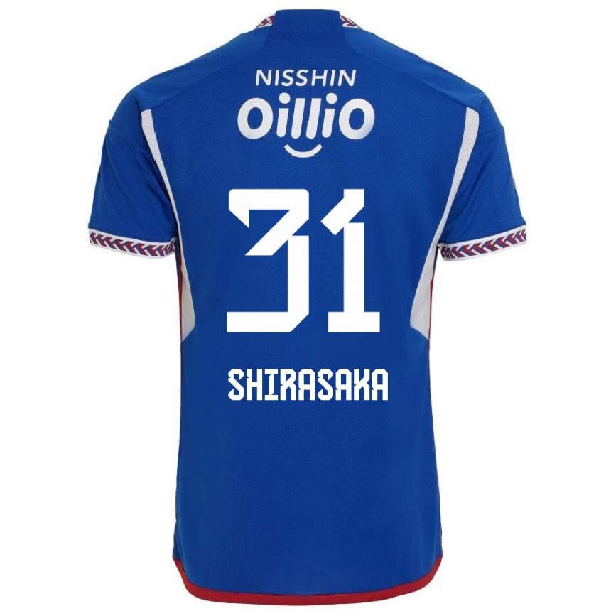 Niño Fútbol Camiseta Fuma Shirasaka #31 Azul Blanco Rojo 1ª Equipación 2024/25 Perú