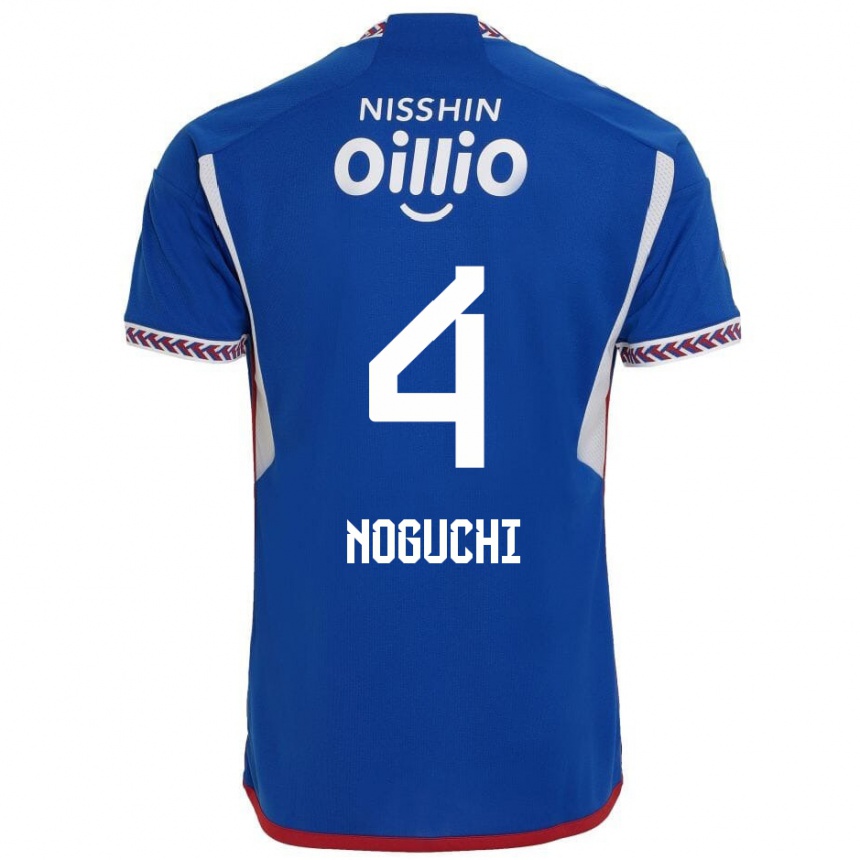 Niño Fútbol Camiseta Reno Noguchi #4 Azul Blanco Rojo 1ª Equipación 2024/25 Perú