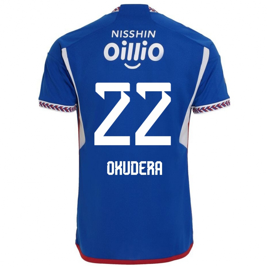 Niño Fútbol Camiseta Minato Okudera #22 Azul Blanco Rojo 1ª Equipación 2024/25 Perú